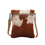 White & Cocoa Hairon Crossbody Bag