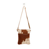 White & Cocoa Hairon Crossbody Bag