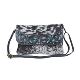 Blue Crescent Hand Tooled Bag